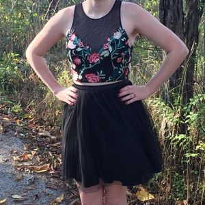 Flower 2 piece homecoming/prom dress